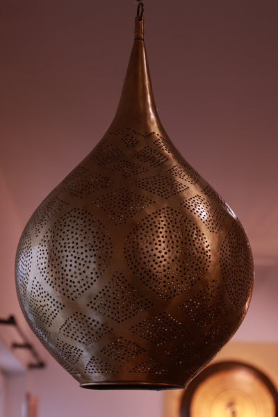 Orientalische Tropfenleuchte | Messing | H:43cm