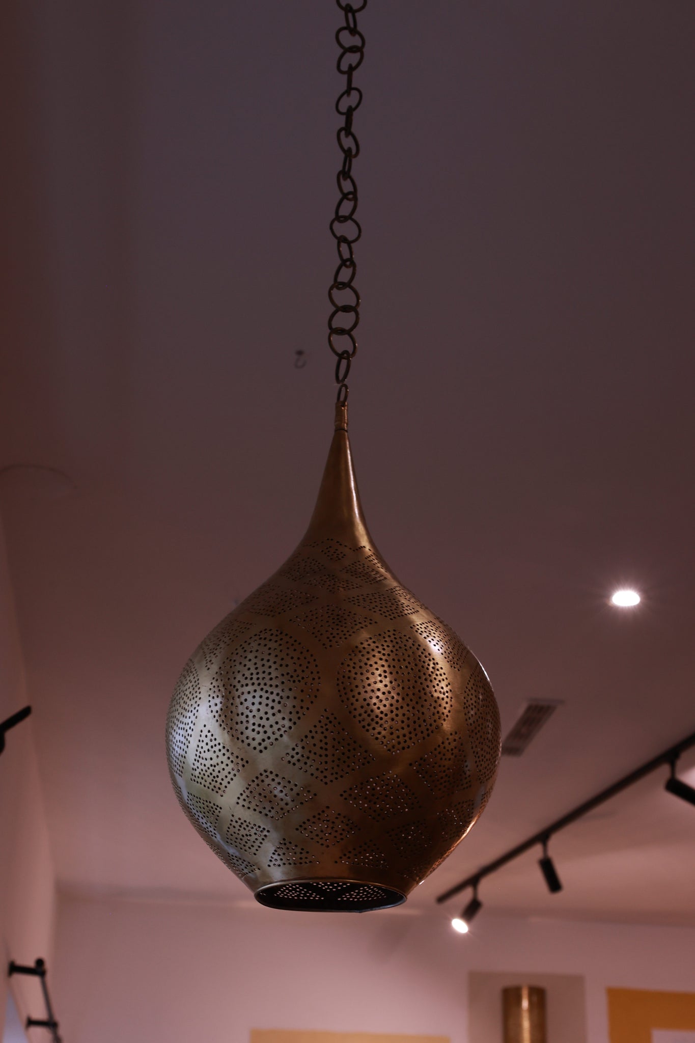 Orientalische Tropfenleuchte | Messing | H:43cm