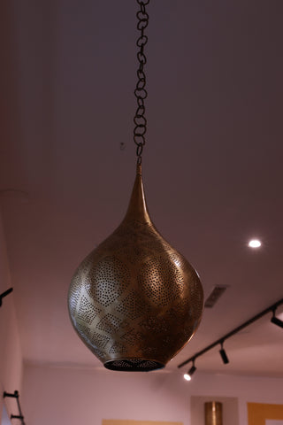 Orientalische Tropfenleuchte | Messing | H:43cm