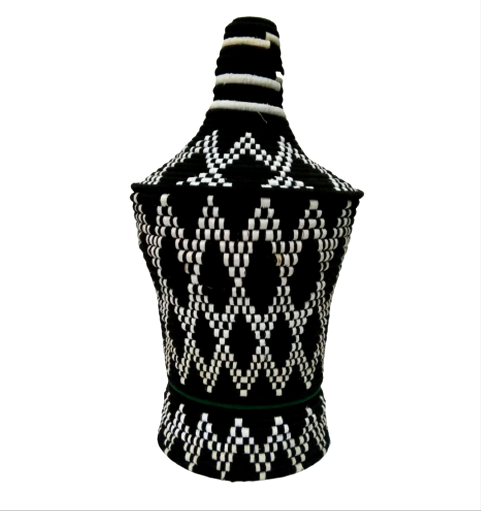 Berberkorb Schwarz Weiß 70cm