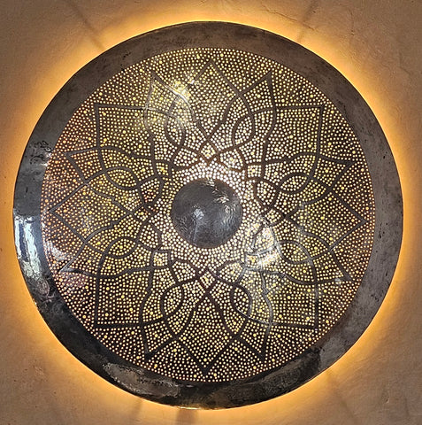 Parabollampe Fes versilbert 75cm