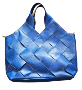 leather bag blue