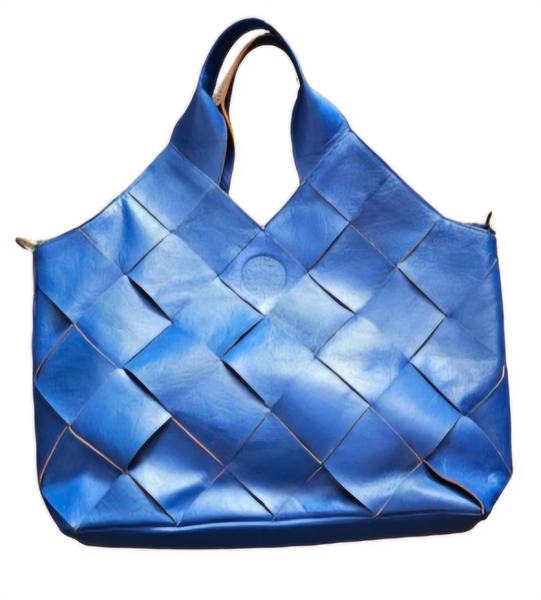 leather bag blue