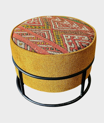 FES EL BALI Pouf Safran klein