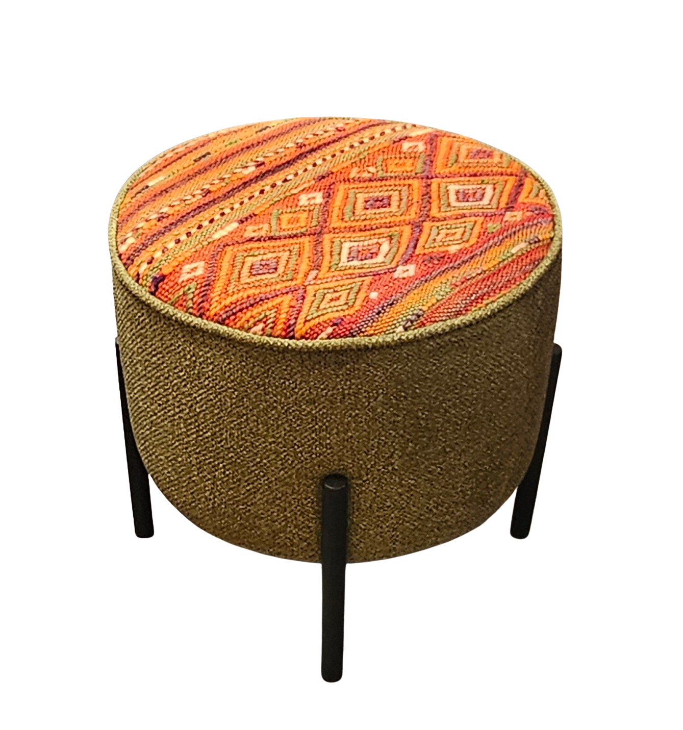 FES EL BALI Pouf Olivegrün klein