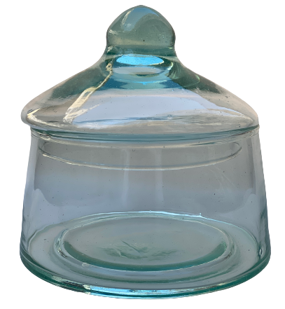 mundgeblasene Glasdose Beldi Glasklar groß