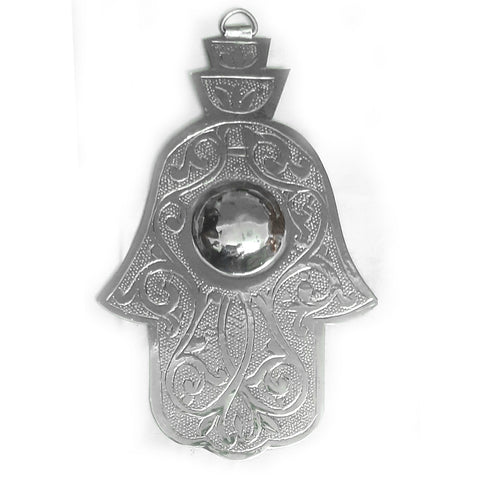 Hand der Fatima Messing Silber Rund H:16cm