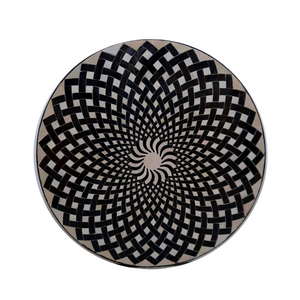 Moroccan Mosaic Table Black White Lotus 80 cm