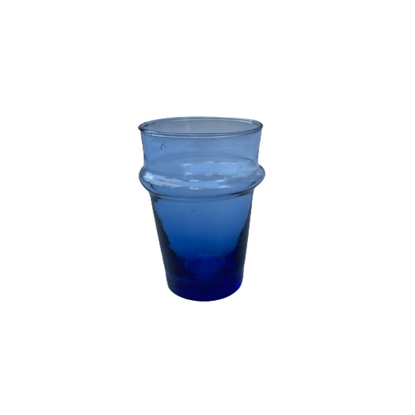 4 mouth-blown glasses dark blue Beldi 10cm
