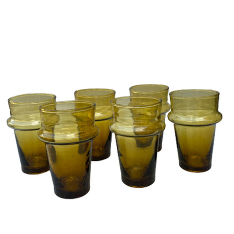 6 mundgeblasene Gläser Bernstein Beldi 10cm