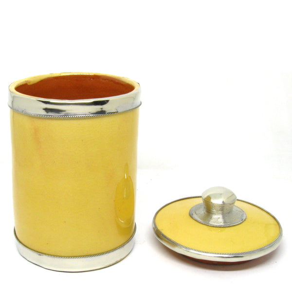 Marokkanische Keramikdose | Gelb | H:14cm