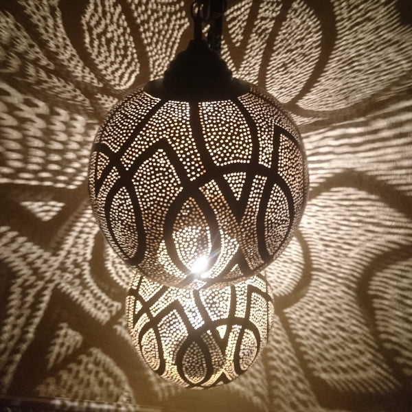 Moroccan ball lamp "Double Balle" | Brass | H:75cm