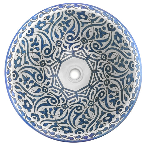 Moroccan washbasin | Flora | Blue | Ø:40cm