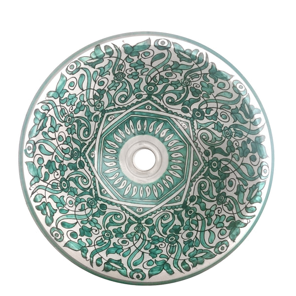 Flore washbasin | Green | Ø:40cm